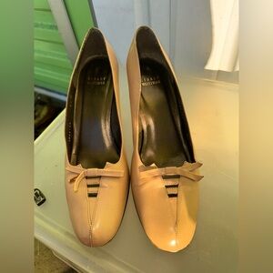 Stuart Weitzman Bowleram true camel tan cream Heel Shoes Size  8.5